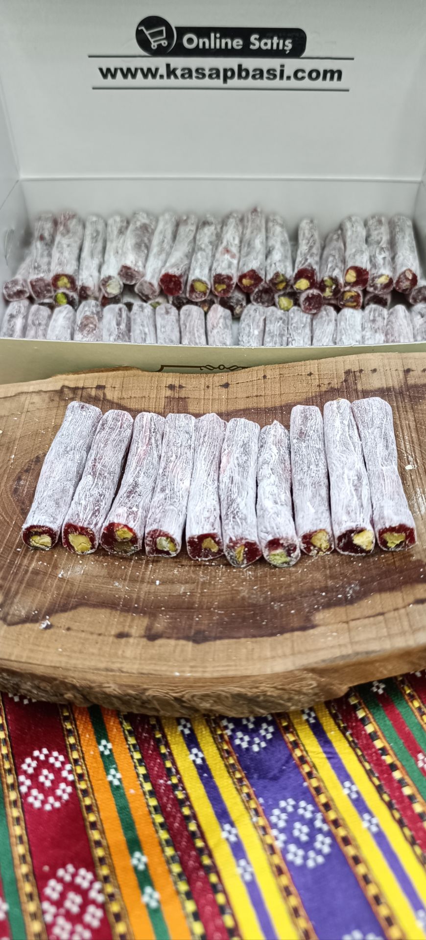 Fitil Sucuk Bol Fıstıklı, İnce (Narlı) (500Gr)