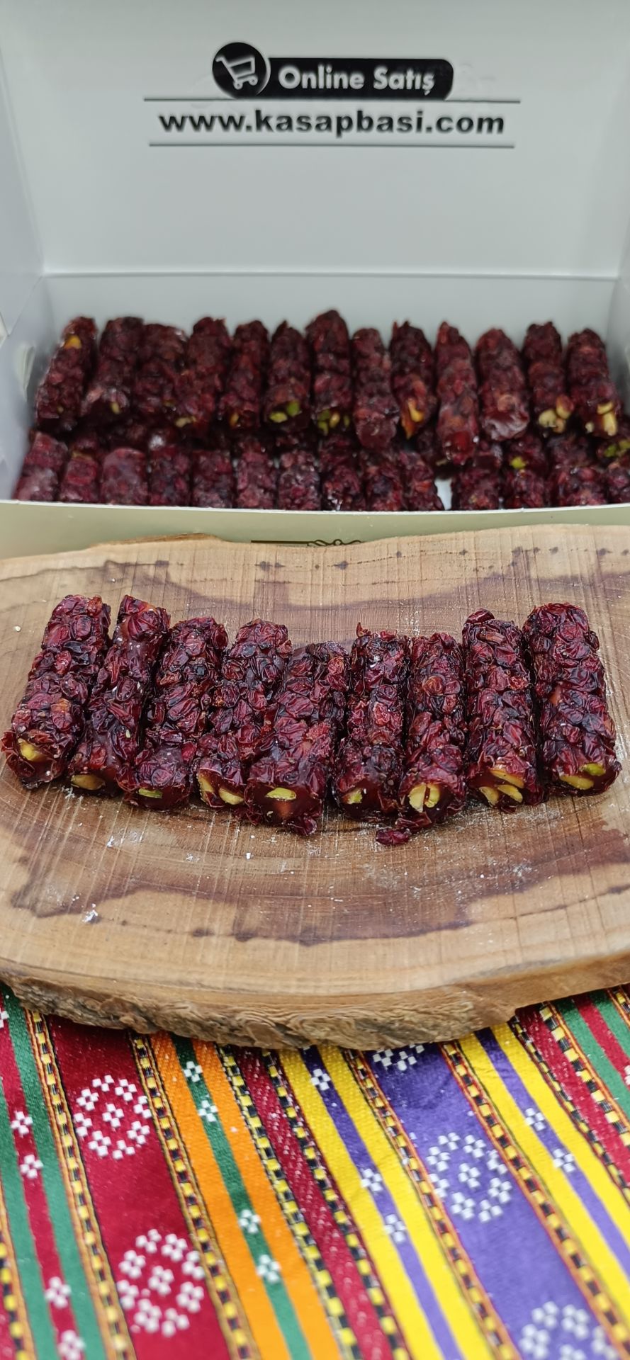 Fitil Sucuk Bol Fıstıklı, İnce (Zereşk) 500Gr